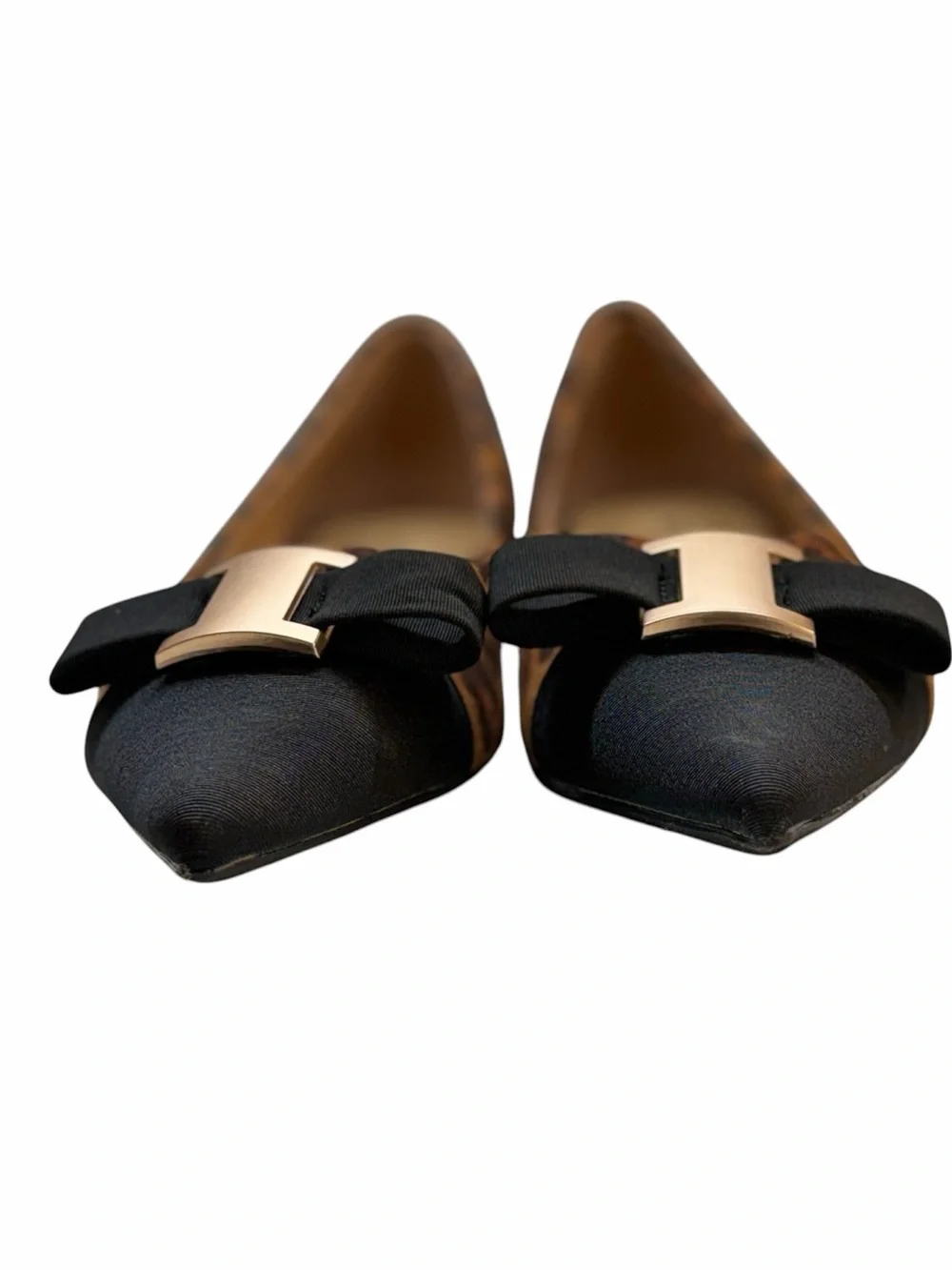 C.Paravano Pointed Toe Metal Tie Aida Bow Flats EU 40 NWOT
